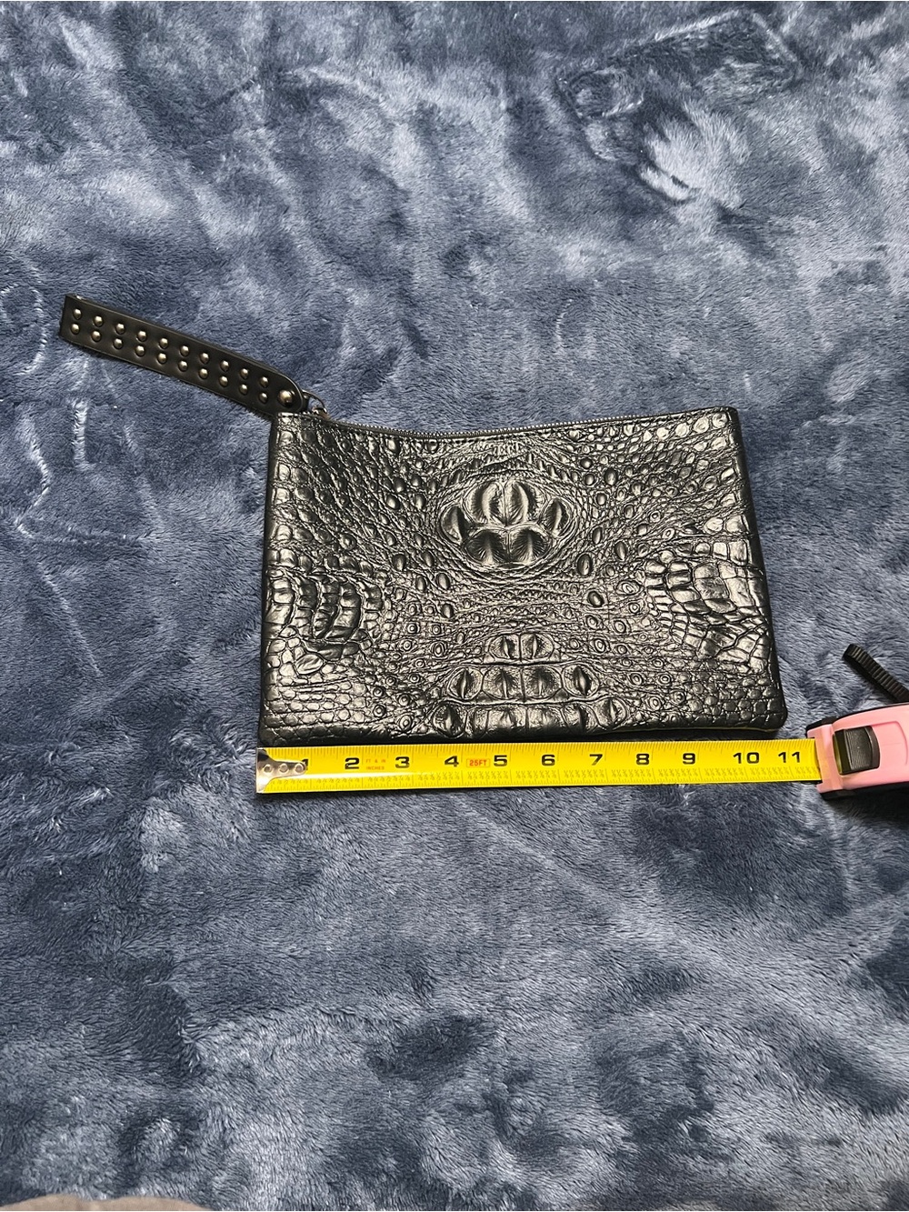 Black Croc-Embossed design Wristlet